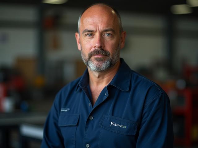 Porträt eines erfahrenen Mechanikers in der Horst & Hüll Werkstatt